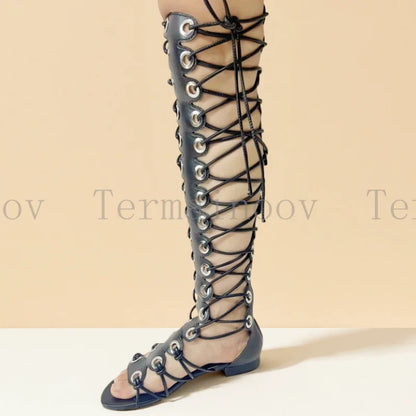 2026 Sexy Women'S Pumps and Heels Sexy Lace up Knee High Heeled Sandals Open Toe Stiletto Heels for Parties and Events