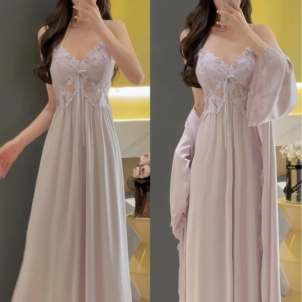 Silken Satin Robe Set