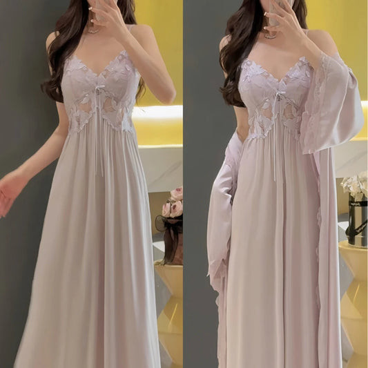 Silken Satin Robe Set