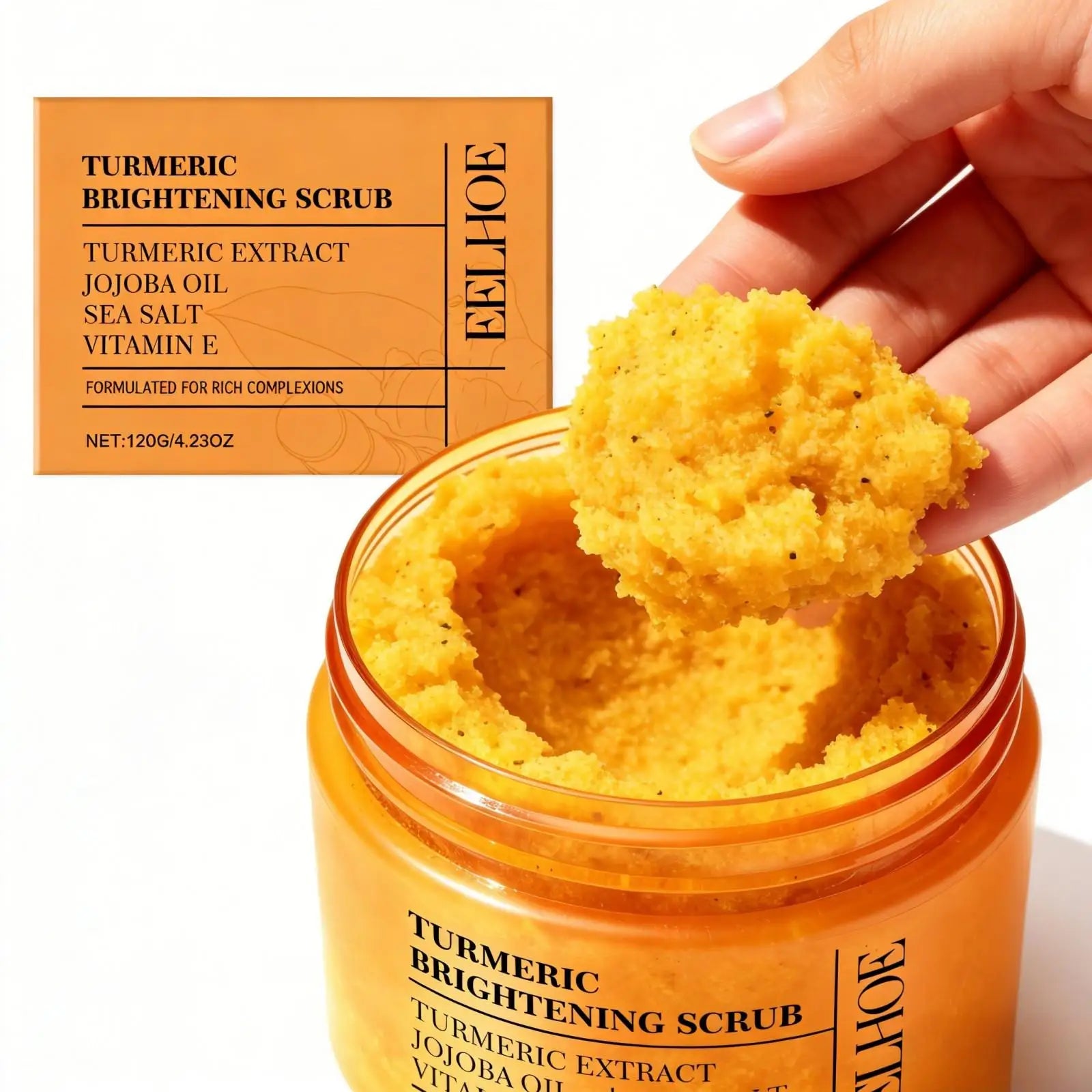 Turmeric Scrub Lighten Skin Brightening Products Full Body Cleaning Dead Skin Remover Smooth Sea Salt Exfoliating Scrub