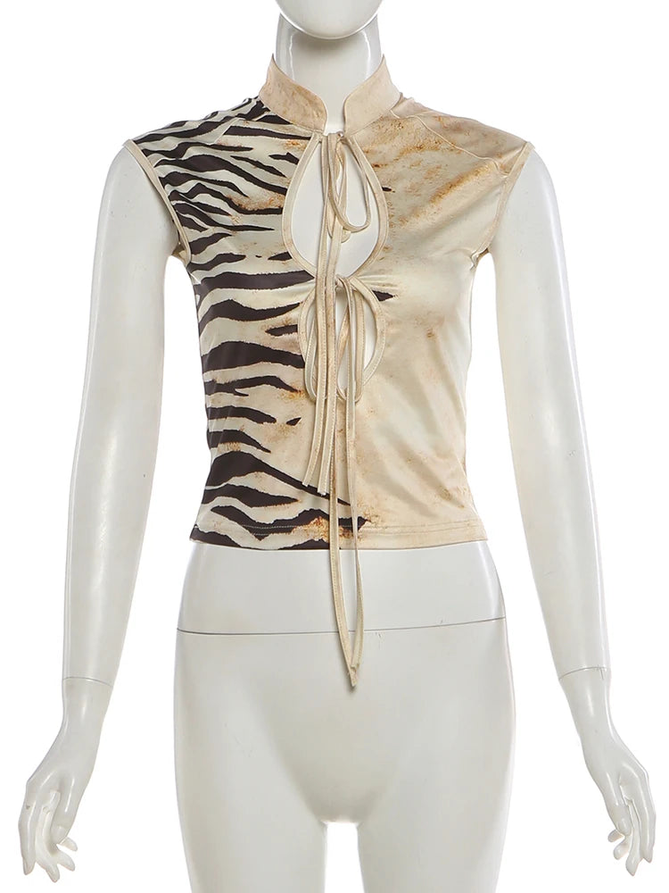 Tiger Muse Cutout Tank Top