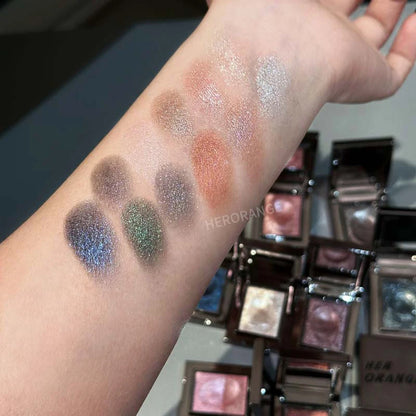 Chameleon Dark Green Eyeshadow Palette Fine Easy-To-Apply Sparkling Pearlescent Mashed Potato Eye Shadow Brightening Makeup