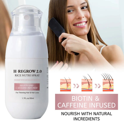Hair Spray Rice Water Strong Hair Follicle Root Thick Loss Prevention Nourishing Soften Hair Helper Care Spray for Thinning Hair