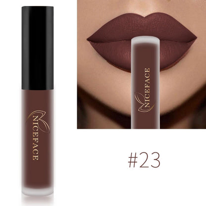 Matte Liquid Lipstick Waterproof Long Lasting Lip Gloss Tint Sexy Red Nude Purple Metallic Lipsticks Makeup Cosmetics