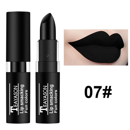 Matte Lipsticks 12 Colors Waterproof Long Lasting Lip Stain Non-Stick Cup Sexy Red Black Lipstick Pigment Lip Cosmetics