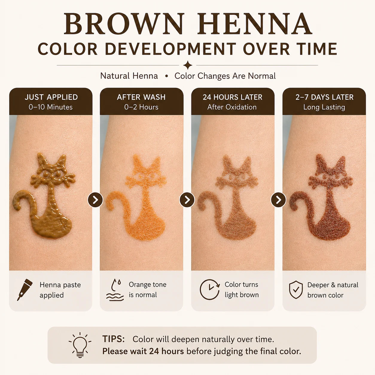 GOLECHA Brown Henna Freckle Tattoo Paste 30G Natural Body Paint Cone for Faux Freckles Temporary Tattoo Skin Tint Mehndi Art