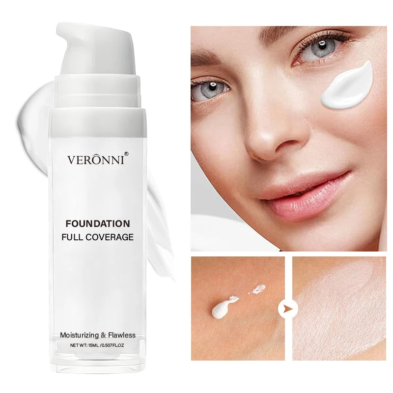 White Liquid Foundation, Full Coverage Heavy Duty Coverage, Creamy Liquid Formula for Goth Makeup, Cosplay, LongLasting Matte