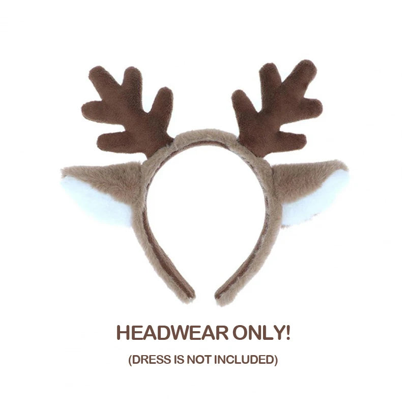 Christmas Props Cute Reindeer Rudolph Headwear Lovely Hair Accessories Xmas Party Performance Photoshooting Prop Gift Present