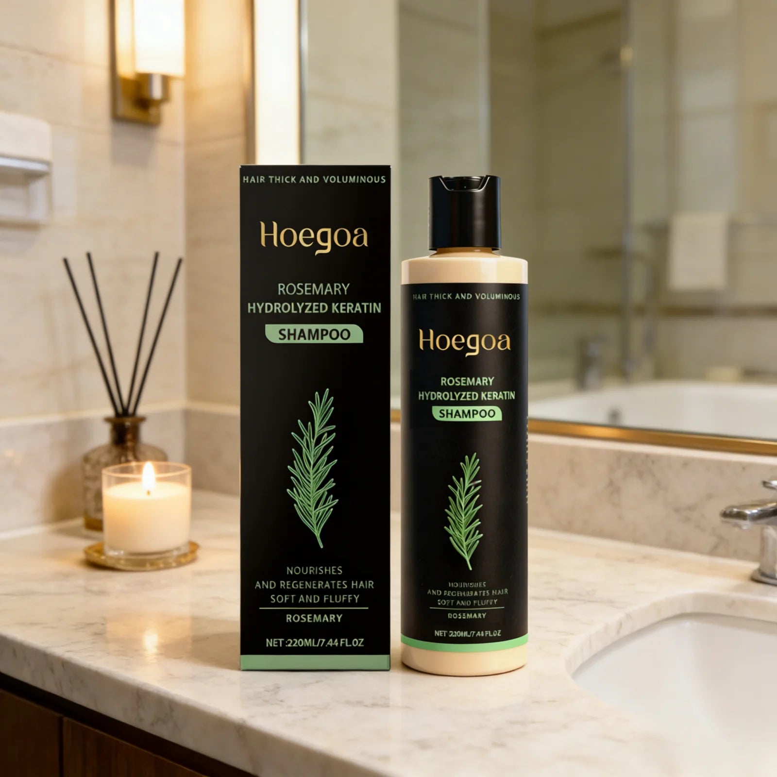 Rosemary Hydrolyzed Keratin Shampoo Strengthening Hair Cleaning Lightweight Hair Loss Treatment Hair Regrowth Shampoo