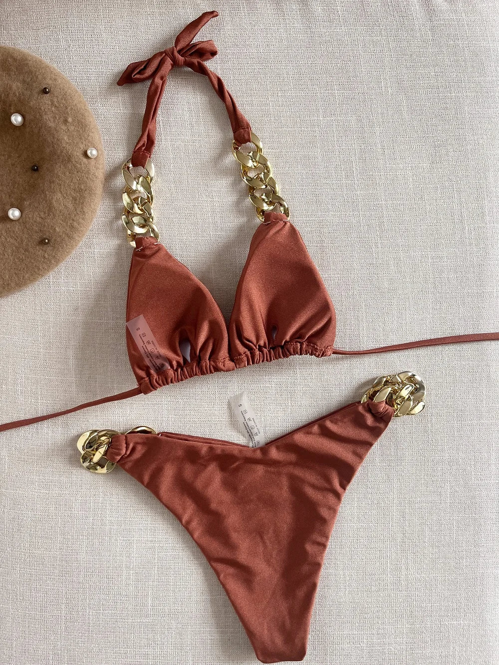 New Sexy Bikini 2023 Triangle Bathing Suit for Women Brazilian Bikini Set 2-Piece Halter Swimwear Push up Swimsuit