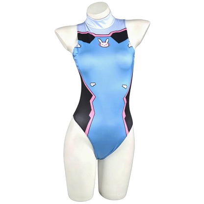 DVA Cosplay Swimsuit Game Printed Jumpsuit Women Sexy One-Piece Bathing Suit Halloween Costume