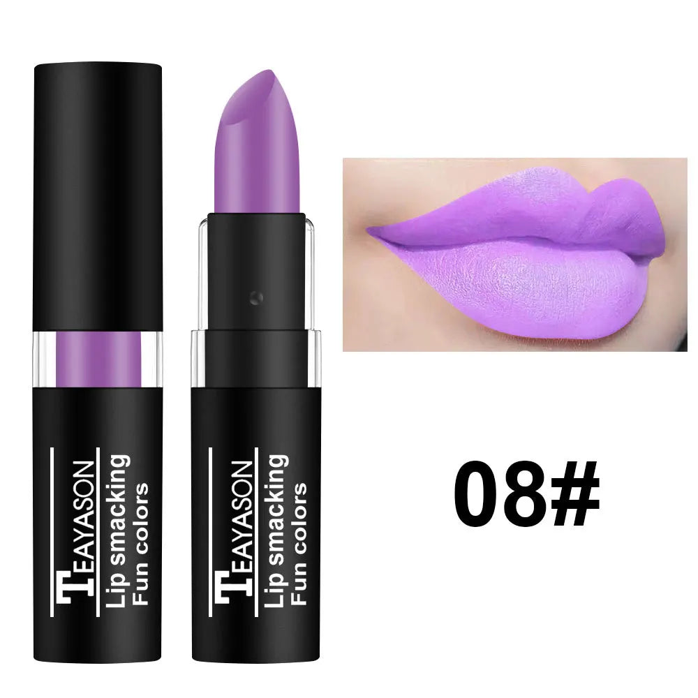 Matte Lipsticks 12 Colors Waterproof Long Lasting Lip Stain Non-Stick Cup Sexy Red Black Lipstick Pigment Lip Cosmetics