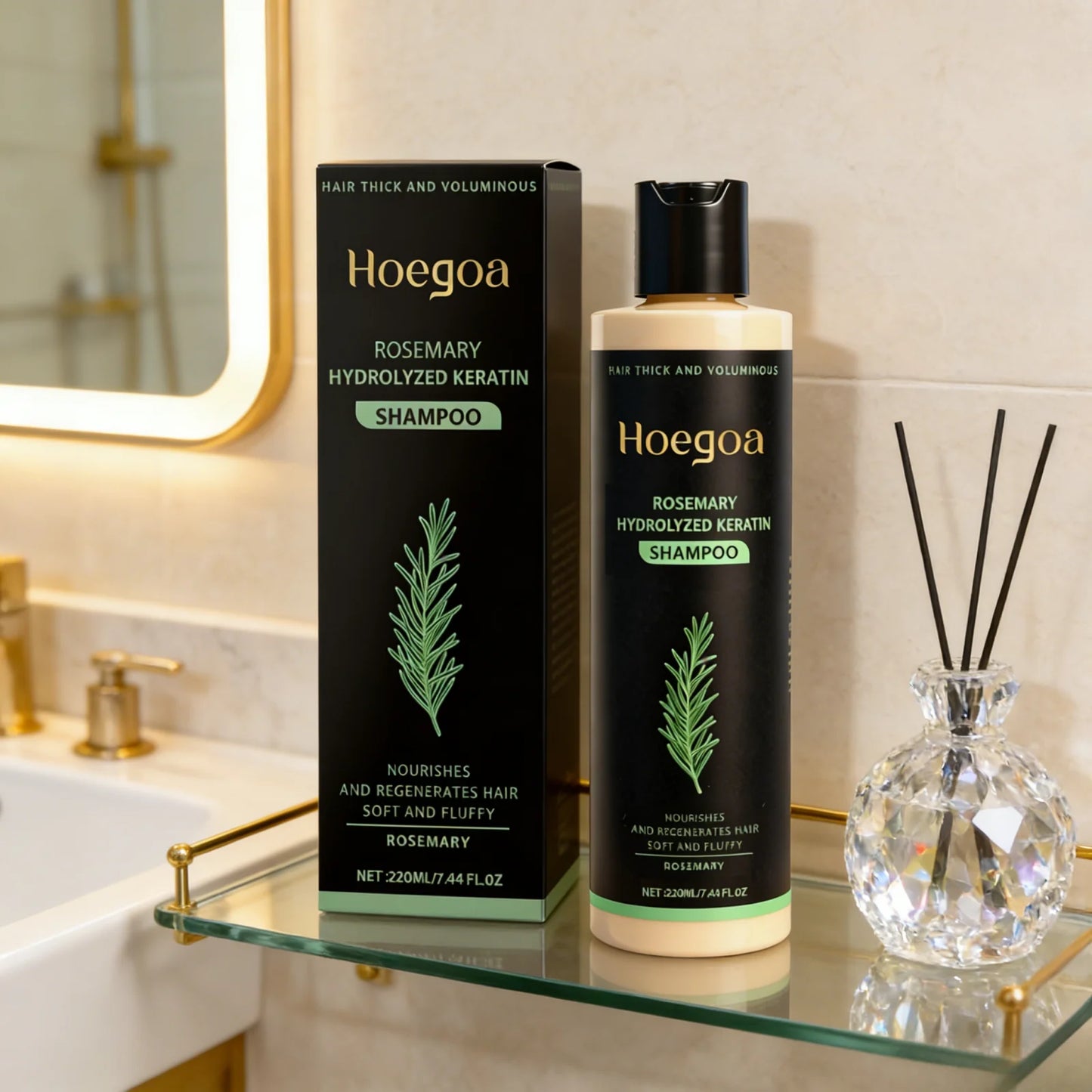 Rosemary Hydrolyzed Keratin Shampoo Strengthening Hair Cleaning Lightweight Hair Loss Treatment Hair Regrowth Shampoo