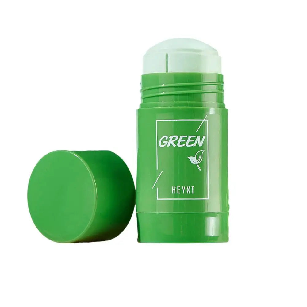 1/3PCS Green Tea Clay Stick for Face, Green Mask Stick Smear Acne Shrink Blackhead Green Tea Extract Facial Mask Pore Cleansing