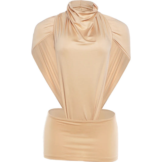 Sexy Fashion 2 Piece Set Woman Ruched Turtleneck Side Hollow Design Bodysuits+Skinny Mini Skirts Hot Girls Wild Style Suit