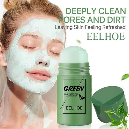 1~5PCS Green Tea Clay Stick for Face Green Mask Stick Smear Acne Shrink Blackhead Green Tea Extract Facial Mask Pore Cleansing