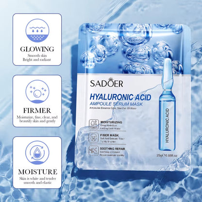 10Pc Hyaluronic Acid Face Mask Korean Sheet Mask Moisturizing Facial Mask Skin Care Corean Tony Moly Makeup Skincare Oil Control
