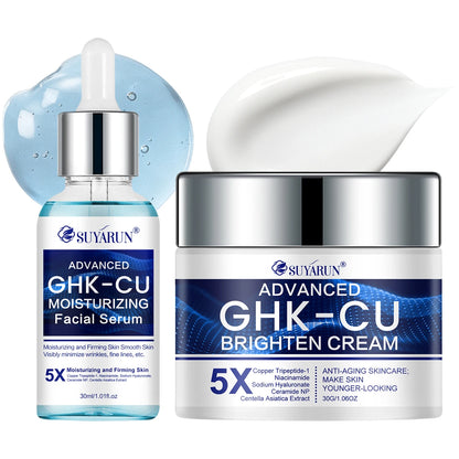 SUYARUN GHK-CU Cream & Serum - Anti-Aging Facial Moisturizer, Firming and Moisturizing for All Skin Types, Suitable for Women.