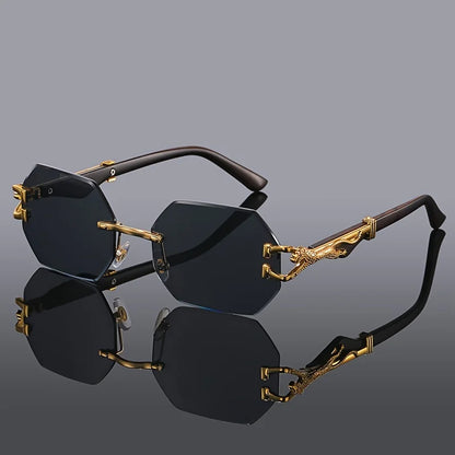 New Style Geometric Leopard Print Sport Glasses for Women, Lightweight & Durable Composite Frame, Trendy Streetwear Glasses