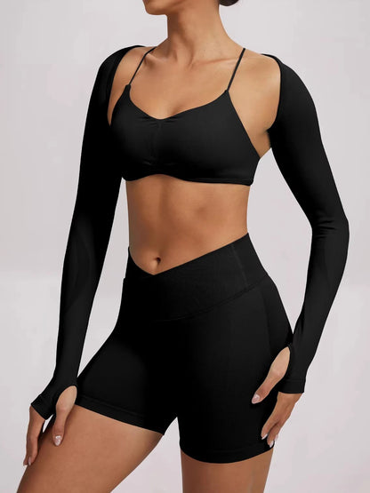 Women'S Open Back Yoga Tank Top Built-In Pads, High Waist Peach Butt Lift Shorts Cross Waist Workout Set