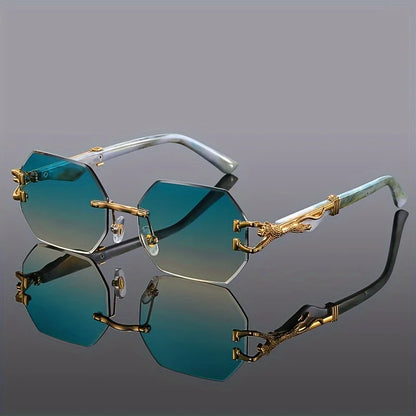 New Style Geometric Leopard Print Sport Glasses for Women, Lightweight & Durable Composite Frame, Trendy Streetwear Glasses