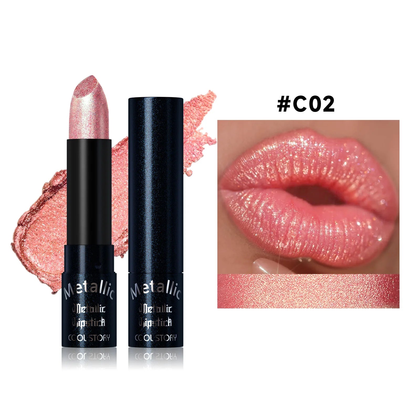 15Colors Metallic  Waterproof Lasting Diamond Pearlescent Metallic Lipstick Blue Lip Gloss Women Makeup Cosmetic