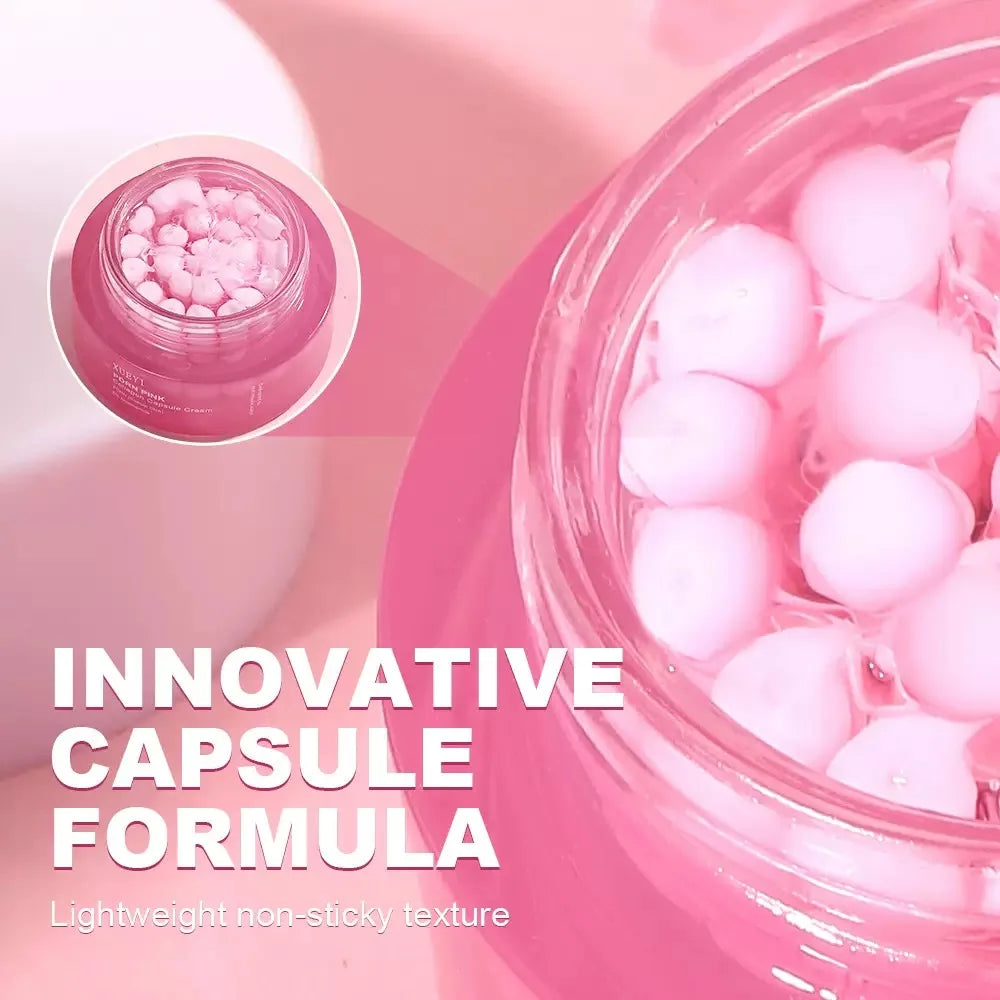 Korean PDRN Pink Collagen Capsule Cream with Niacinamide Cream for Uneven Skin Tone Lightweight Face Moisturizer Non Greasy Care