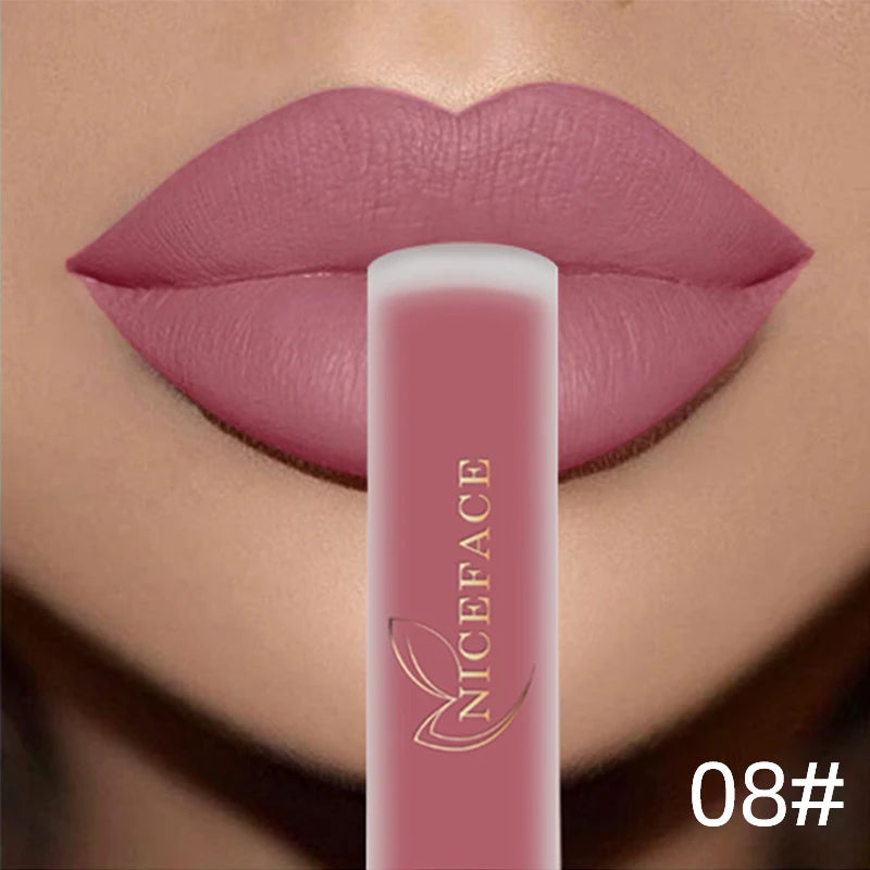 Matte Liquid Lipstick Waterproof Long Lasting Lip Gloss Tint Sexy Red Nude Purple Metallic Lipsticks Makeup Cosmetics