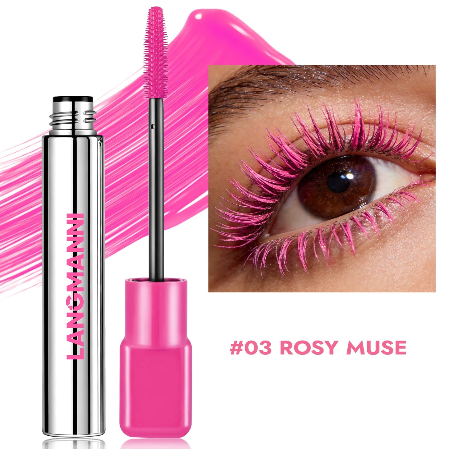 Silk Fiber Matte Blue Mascara Colorful Big Brush Lengthen Eyelashes Waterproof Lasting Fast Dry Greenpink Curling Mascara Makeup