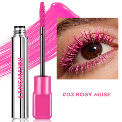 Silk Fiber Matte Blue Mascara Colorful Big Brush Lengthen Eyelashes Waterproof Lasting Fast Dry Greenpink Curling Mascara Makeup