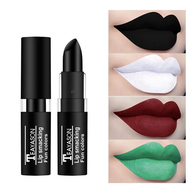 Matte Lipsticks 12 Colors Waterproof Long Lasting Lip Stain Non-Stick Cup Sexy Red Black Lipstick Pigment Lip Cosmetics