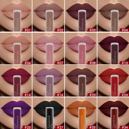 Matte Liquid Lipstick Waterproof Long Lasting Lip Gloss Tint Sexy Red Nude Purple Metallic Lipsticks Makeup Cosmetics