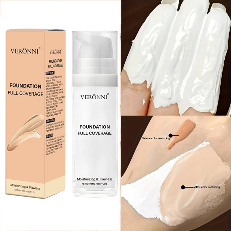 White Liquid Foundation, Full Coverage Heavy Duty Coverage, Creamy Liquid Formula for Goth Makeup, Cosplay, LongLasting Matte