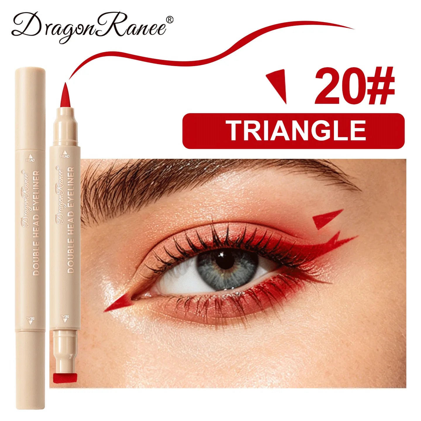 Colorful Liquid Stamp Eyeliner Red Star Heart Butterfly 2 in 1 Eye Liner Pencil Purple Pink Waterproof Eye Template Makeup Tool