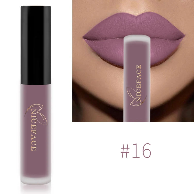 Matte Liquid Lipstick Waterproof Long Lasting Lip Gloss Tint Sexy Red Nude Purple Metallic Lipsticks Makeup Cosmetics