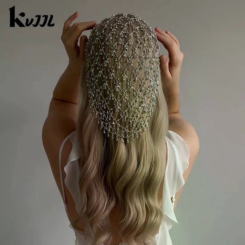 Rhinestones Hair Accessories Wedding Bridal Elegant Long Tassels Jewelry Fashion Dinner Party Retro Hairband