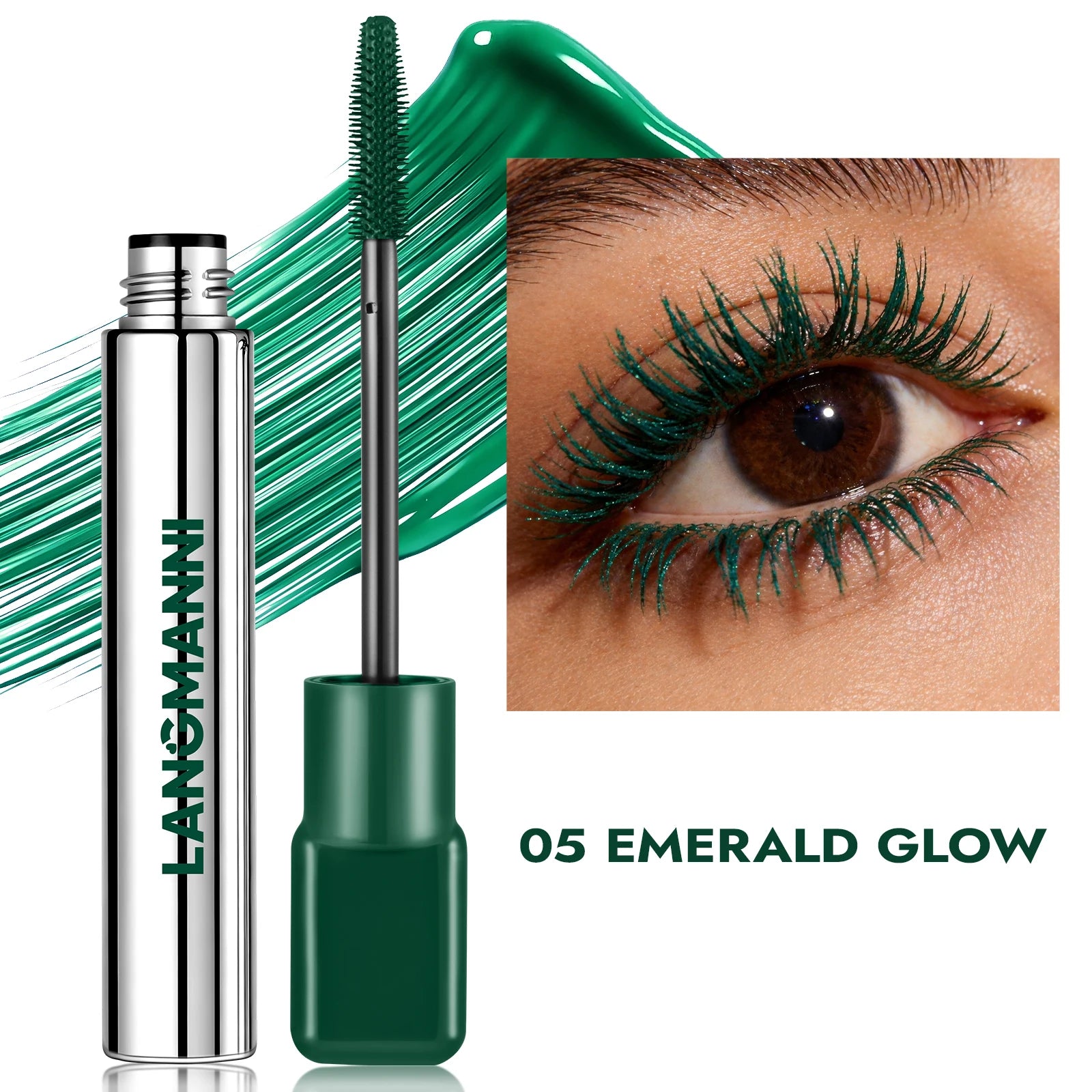 Silk Fiber Matte Blue Mascara Colorful Big Brush Lengthen Eyelashes Waterproof Lasting Fast Dry Greenpink Curling Mascara Makeup
