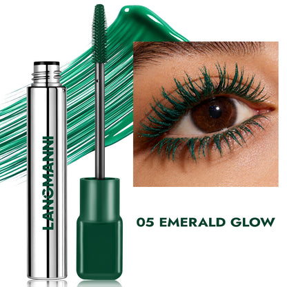 Silk Fiber Matte Blue Mascara Colorful Big Brush Lengthen Eyelashes Waterproof Lasting Fast Dry Greenpink Curling Mascara Makeup