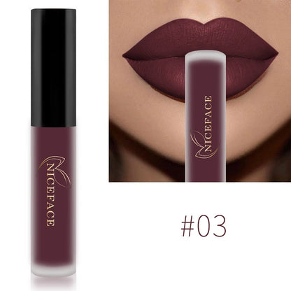 Matte Liquid Lipstick Waterproof Long Lasting Lip Gloss Tint Sexy Red Nude Purple Metallic Lipsticks Makeup Cosmetics
